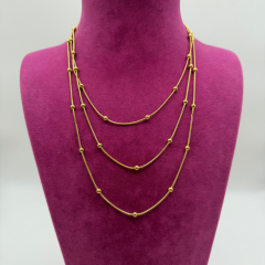 Dorika Topçuk Çoklu Altın Rengi Çelik Kolye