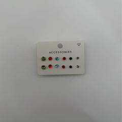 Renkli Zirkon Taşlı Çoklu Küpe Seti