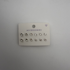 Beyaz Zirkon Taşlı Çoklu Küpe Seti