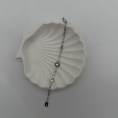 Yuvarlak Taş Detaylı Zirkon Su Yolu Bileklik