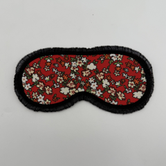 Çiçek Desenli Kırmızı Uyku Bandı