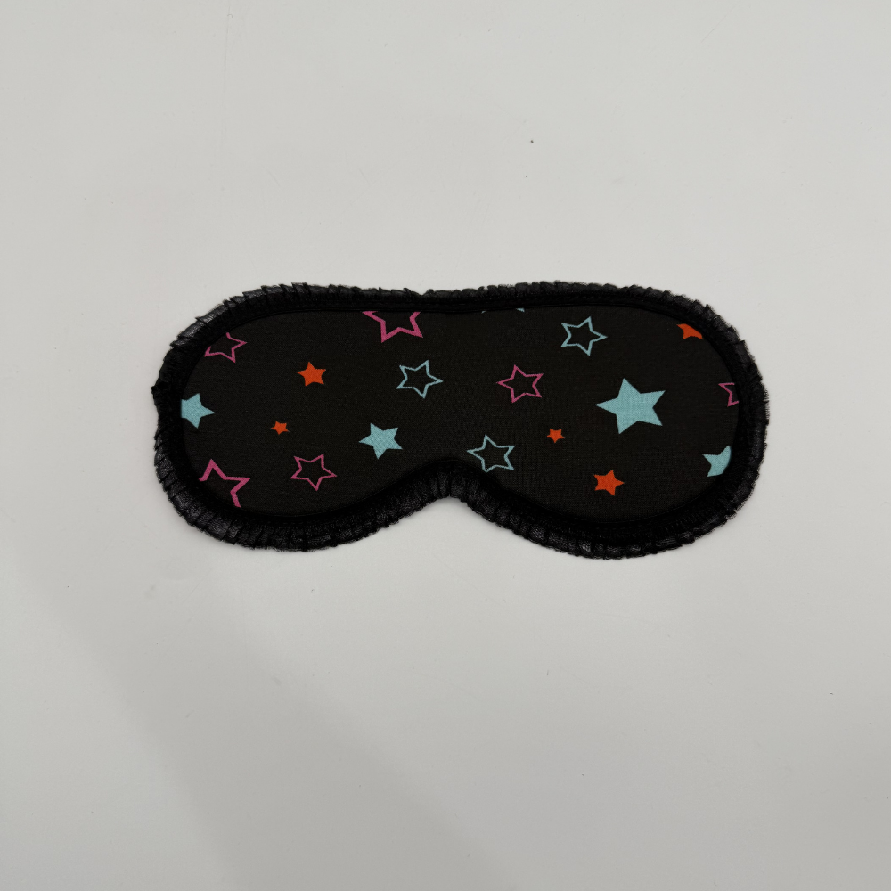 Yıldız Desenli Siyah Uyku Bandı