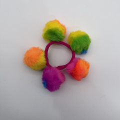 Renkli Ponpon Detaylı Çocuk Saç Lastiği