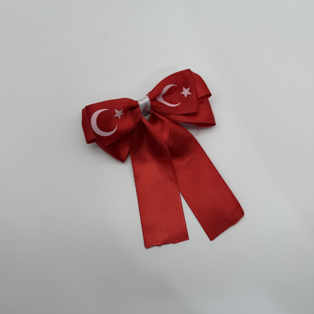 Türk Bayraklı Kırmızı Fiyonk Toka