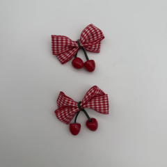 Kiraz Detaylı Pötikare Fiyonk Toka Seti