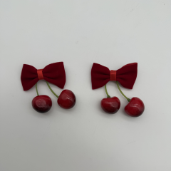 Kiraz Detaylı Bordo Fiyonk Toka Seti