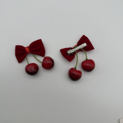 Kiraz Detaylı Bordo Fiyonk Toka Seti